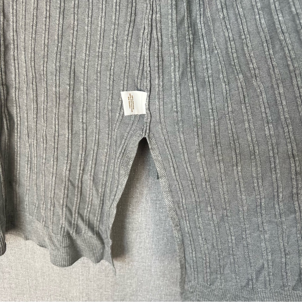 NWOT Gray Ribbed Cardigan Sweater Size S - Picture 4 of 5